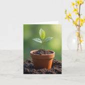 苗インテラコッタポットノテカード カード (黄色い花)