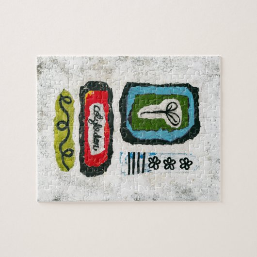 苗コティレードンジグソーパズル – 抽象芸術 ジグソーパズル (横)