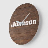 苗字のオーク材 ラージ壁時計 (傾斜)