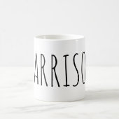 苗字 マーカーペンエフェクト 黒と白 コーヒーマグカップ (中央)