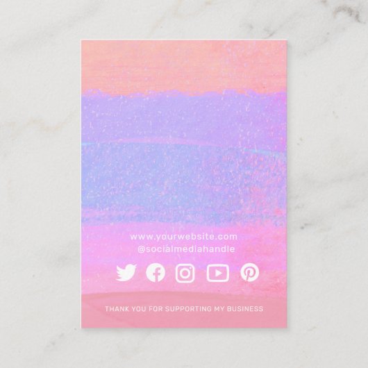 若々しいシックなロゴネックレス&イヤリングディスプレイ コーリングカード (裏面)