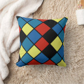 若々しいトレンド色タイル大プリント クッション (ブランケット)