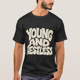 若々しい大胆なタイポグラフィ Tシャツ