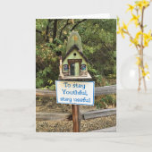 若々しい生活を続ける，役に立つ，サインおもしろいする カード (黄色い花)