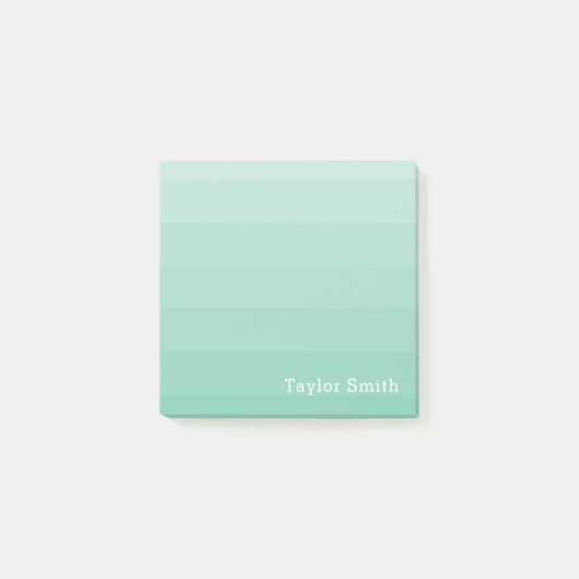 若々しい緑のストライプの海の泡の陰 ポストイット (正面)