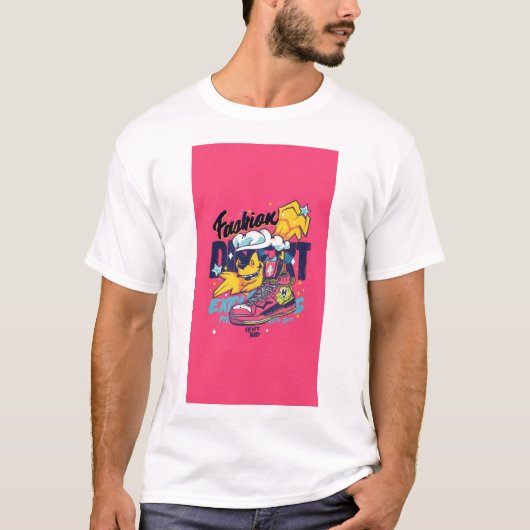 若々しくモダンでビビッドなTシャツデザイン Tシャツ (正面)