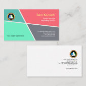 若々しく精力的でカラフルで幾何学的なマーケティング 名刺 (正面/裏面)