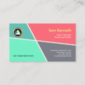 若々しく精力的でカラフルで幾何学的なマーケティング 名刺 (正面)