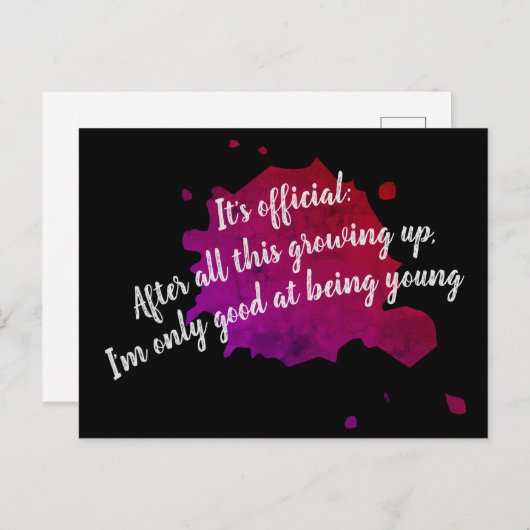 若いのが得意だ ポストカード (正面/裏面)