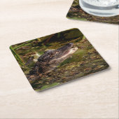 若いわに スクエアペーパーコースター (アングル)