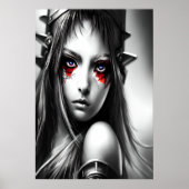 若いアニメ戦士 | AIアートポスター ポスター (正面)