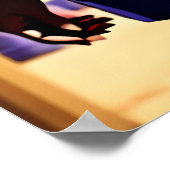 若いアフリカ女性の青い白いドレス | AI Art ポスター (角)