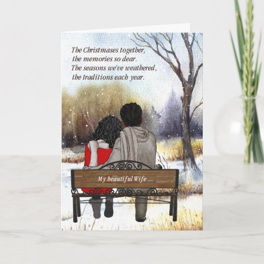 若いアフリカ系アメリカ人の夫婦へ シーズンカード (正面)