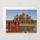 若いインディアンの女性とデリーのフマユンの墓 ポストカード (正面/裏面)