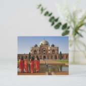 若いインディアンの女性とデリーのフマユンの墓 ポストカード (スタンド正面)