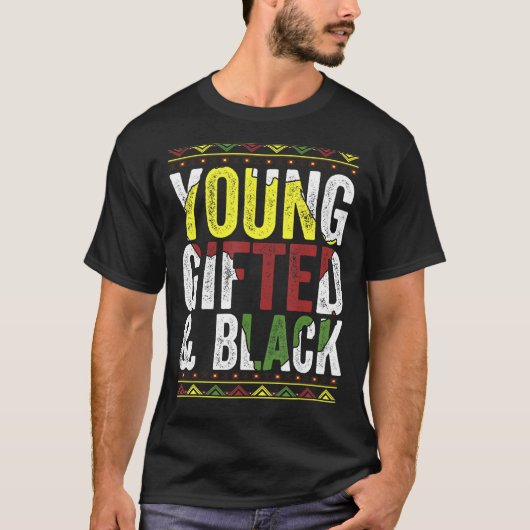 若いエド黒の歴史アパレルアフリカ人男性のWom Tシャツ (正面)