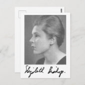 若いエリザベス・ビショップの葉書と署名 ポストカード (正面/裏面)