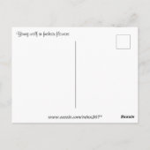 若いオオカミの明るい赤紫色ピンクの花 ポストカード (裏面)