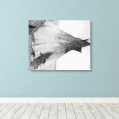 若いオグララインディアンガールと子犬ティピ外 キャンバスプリント (インサイチュ (ウッドフロア))