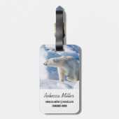 若いオスのホッキョクグマ ラゲッジタグ (裏面縦)