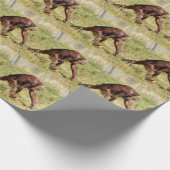 若いオランウータン歩くオン草 ラッピングペーパー (角)