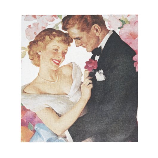 若いカップルのフォーマル衣服 ノートパッド (正面)