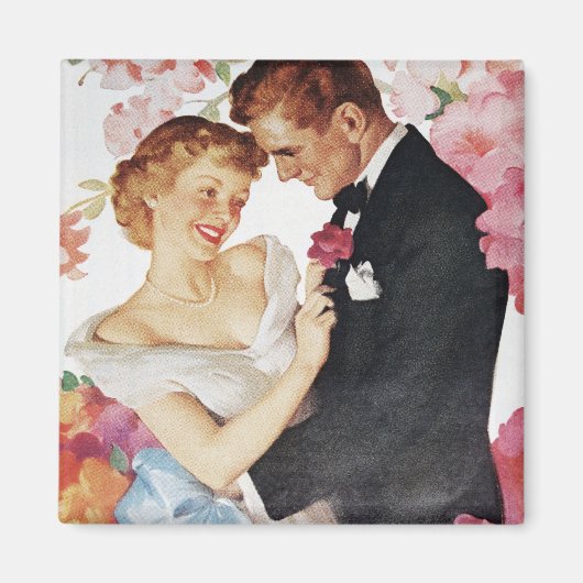 若いカップルのフォーマル衣服 マグネット (正面)