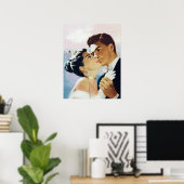 若いカップル踊り一緒に、ヴィンテージロマンチック ポスター (ホームオフィス)