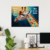 若いカラフル動物愛好家のためのキリン ポスター (ホームオフィス)