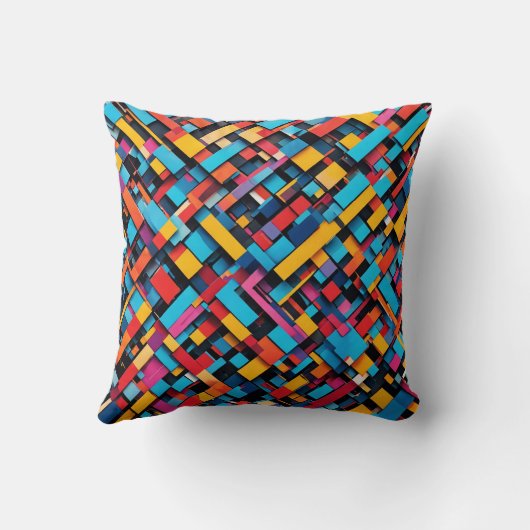 若いカラフル模様 クッション (裏面)