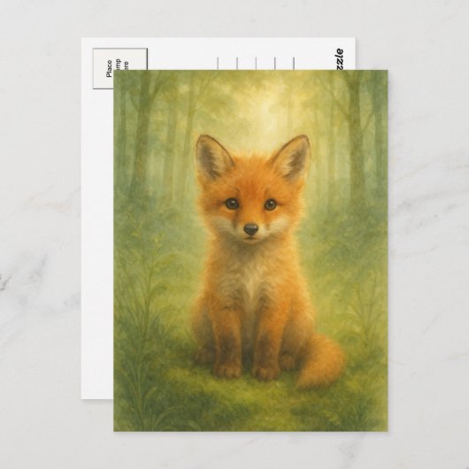 若いキツネベビー野生動物はがき ポストカード (正面/裏面)