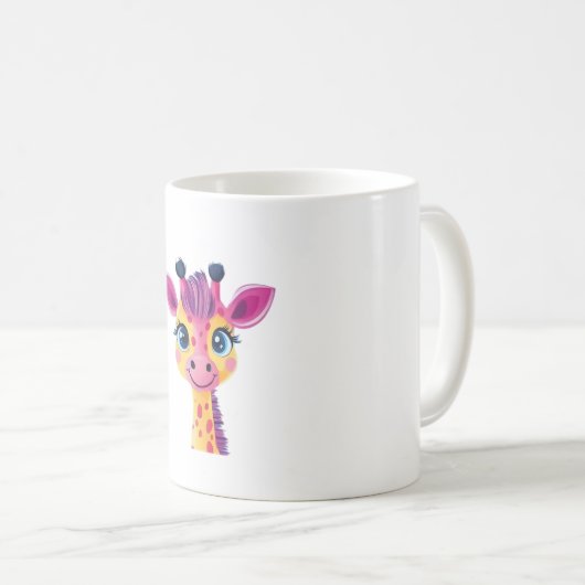 若いキリンお洒落の陽気でデザイン コーヒーマグカップ (正面右)