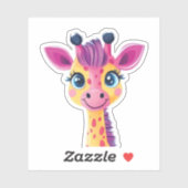 若いキリンお洒落の陽気でデザイン シール (シート)
