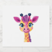 若いキリンお洒落の陽気でデザイン スパークリングワインラベル (シングルラベル)