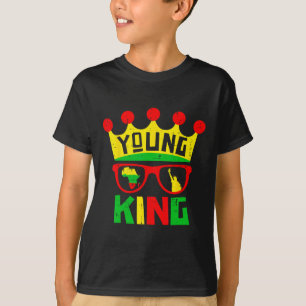 若いキングクラウンアフリカ系アメリカ人キッズボーイズ1865 J Tシャツ