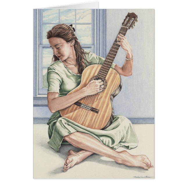 若いギタリストカード (正面)