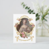 若いクイーンマリー・アントワネットピンクのバラのカード (スタンド正面)