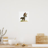 若いコヨーテの3D水彩画 ポスター (キッチン)