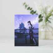 若いゴシックの女性アットタワーブリッジ，ロンドン ポストカード (スタンド正面)