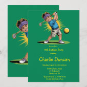 若いゴルファー誕生日スイングパーティー 招待状 (正面/裏面)