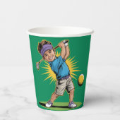 若いゴルファー誕生日スイングパーティー 紙コップ (裏面)