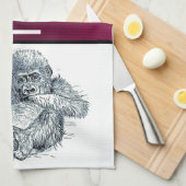 . .若いサルの人生 キッチンタオル (四つ折り)