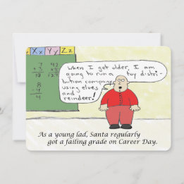 若いサンタのフラットホリデーカード シーズンカード