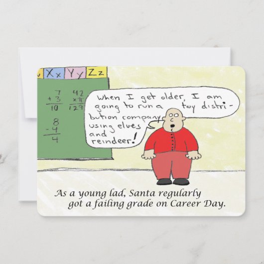 若いサンタのフラットホリデーカード シーズンカード (正面)