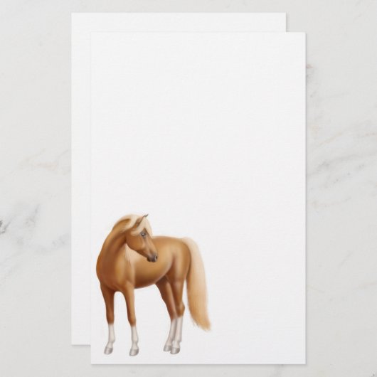 若いスイバの馬の文房具 便箋 (正面/裏面)