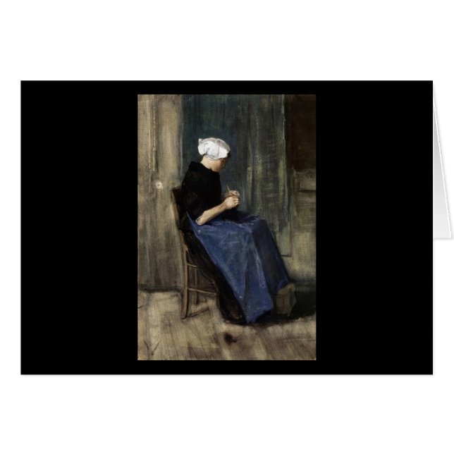 若いスヘーフェニンゲンの女性の編み物 (正面横)