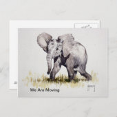 若いゾウ私たちはポストカードを移動している 案内ポストカード (正面/裏面)