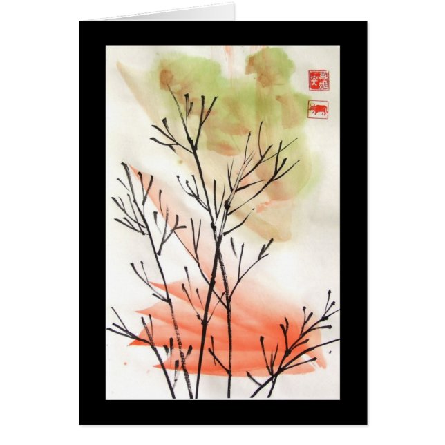 若いタケ空白のなカード (正面)