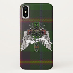 若いタータンチェックの十字 iPhone X ケース