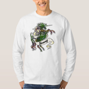 若いタータンチェックユニコーン Tシャツ